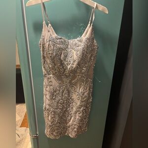 NEVER WORN silver homecoming mini dress